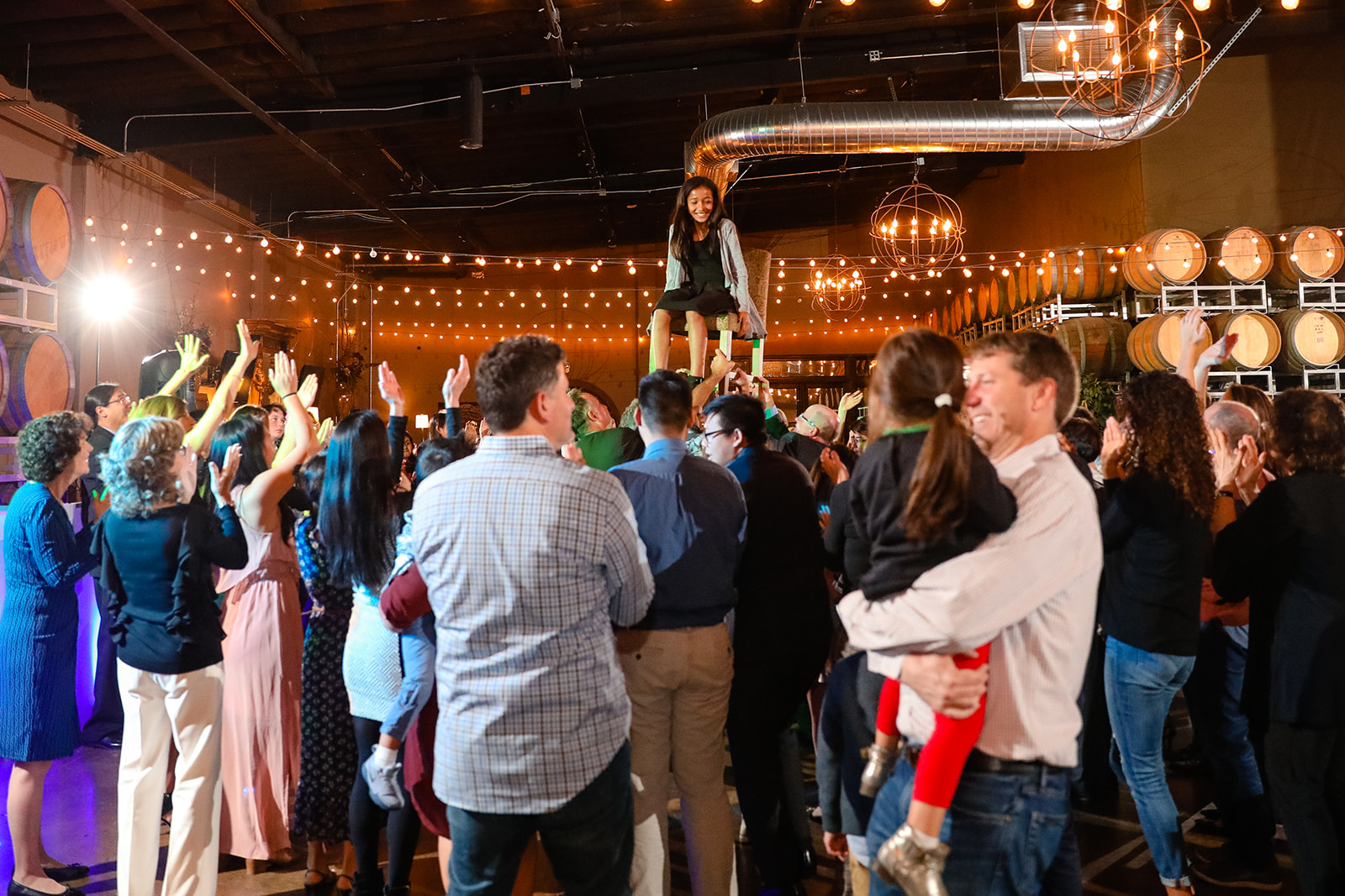 Candid celebration moment